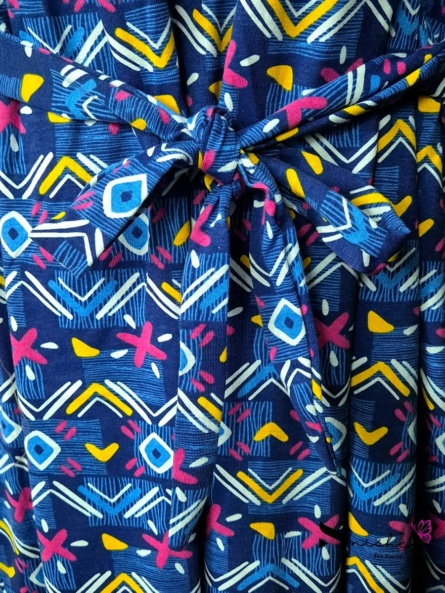Blue Abstract - Pull Up - Full Length - Plus Size