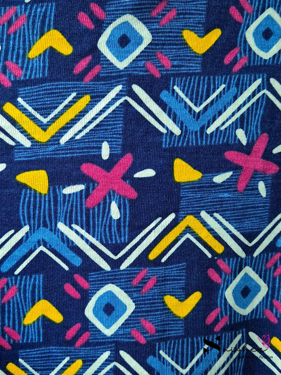 Blue Abstract - Pull Up - Full Length - Plus Size