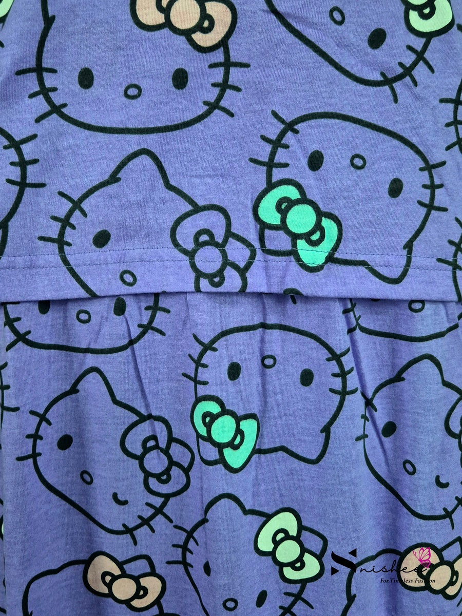 Purple Kitty - Pull Up - Full Length - Plus Size
