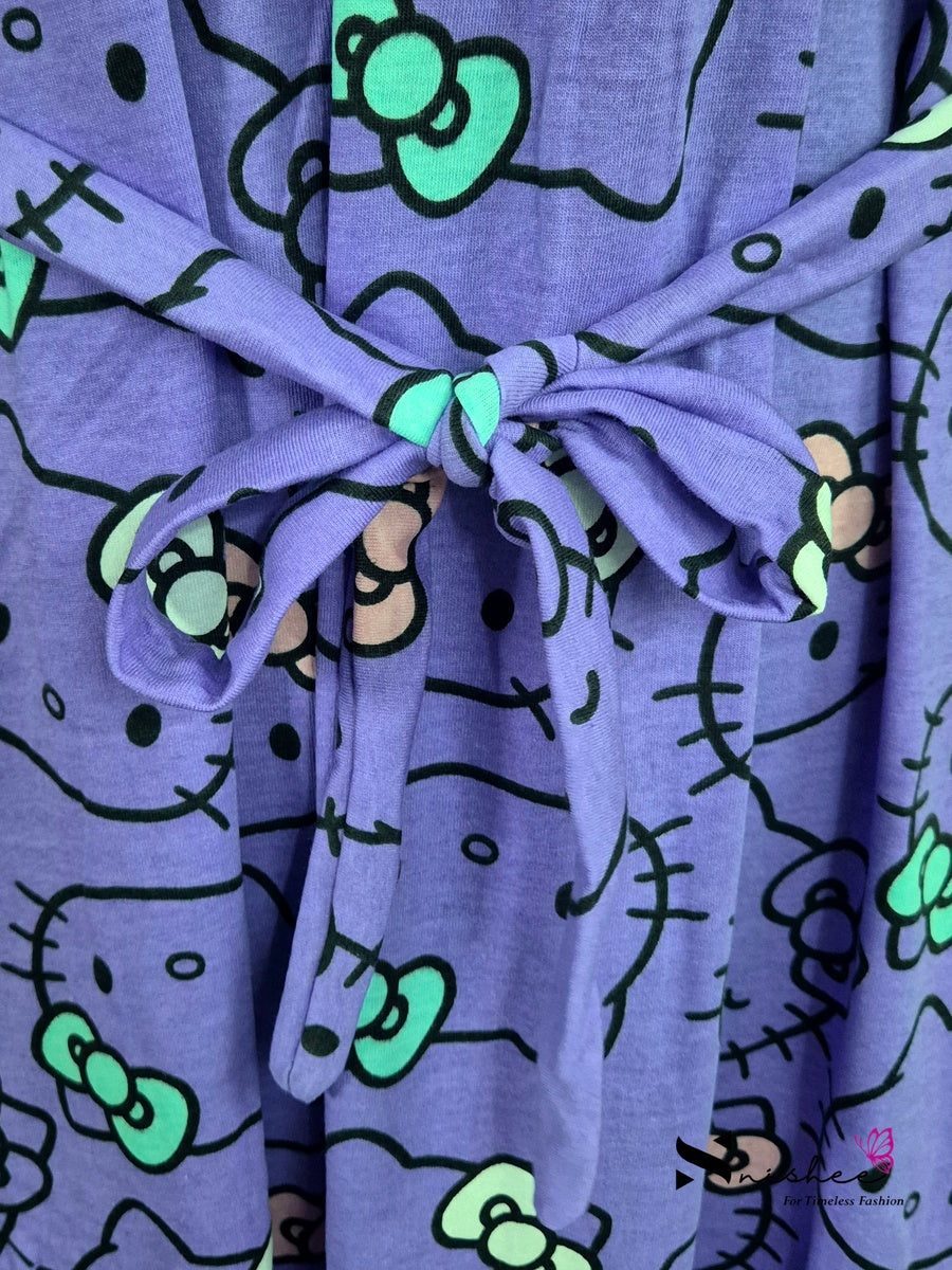 Purple Kitty - Pull Up - Full Length - Plus Size
