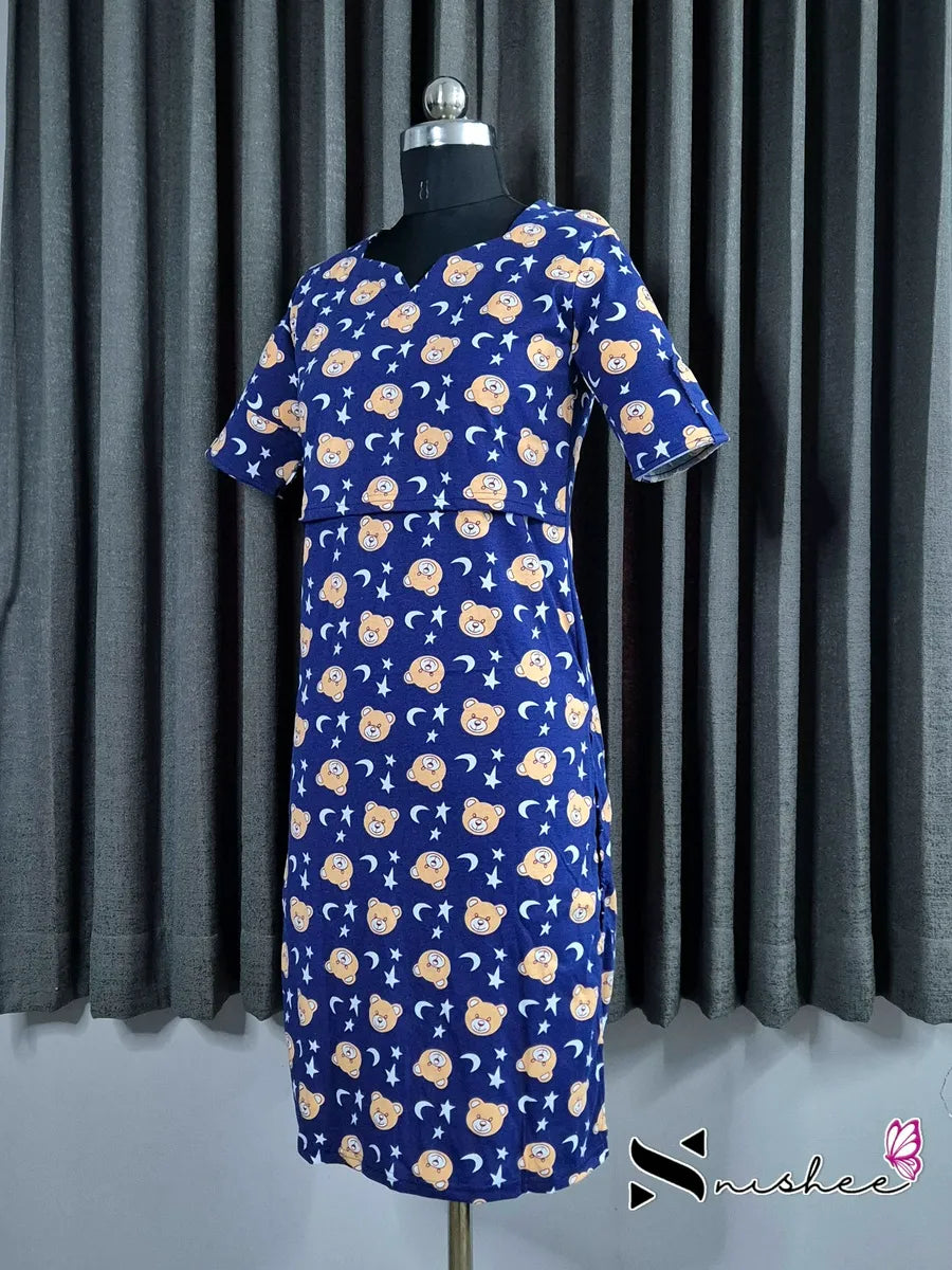 Teddy Night - Pull Up Feeding Kurti