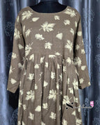 Leaf Print Nyra Cut Model Plus Size Gown