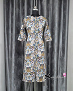 Teal Blue Popcorn A Line Plus Size Kurti
