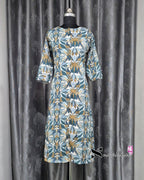 Teal Green Popcorn A Line Plus Size Kurti