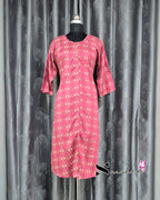 Pink Diamond Print A Line Plus Size Kurti