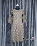 Grey Spade Motif A Line Plus Size Kurti