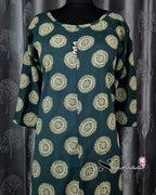 Green Mandala A Line Plus Size Kurti