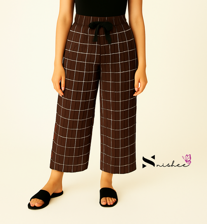 Checked Palazzo Pant