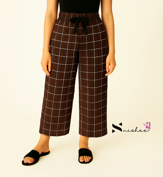 Checked Palazzo Pant