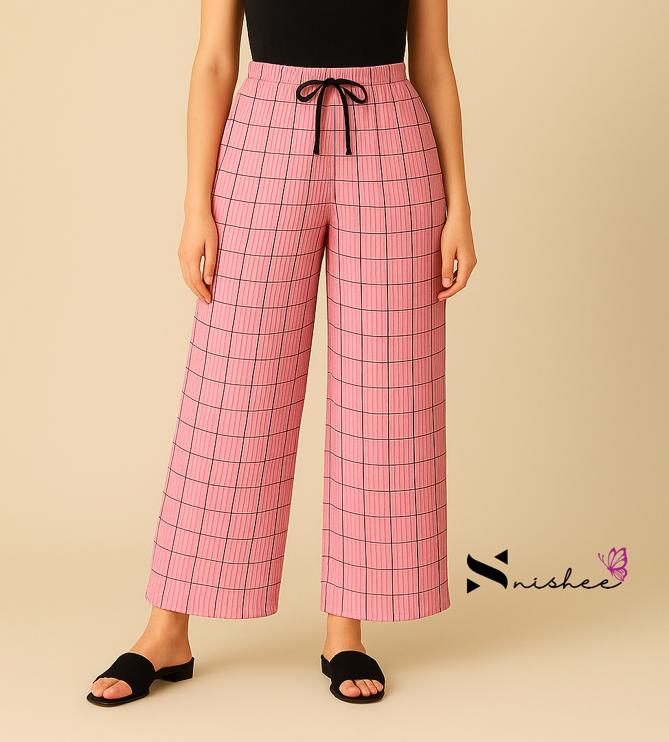 Checked Palazzo Pant