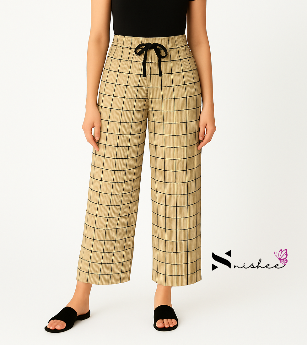 Checked Palazzo Pant
