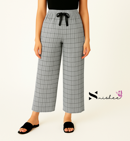 Checked Palazzo Pant