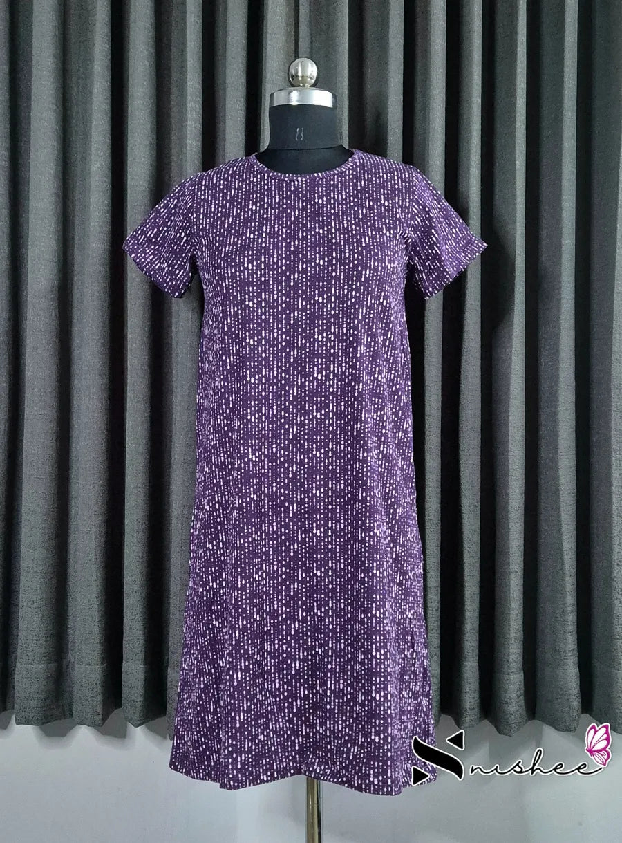 Polka Dots Round Neck Long Tshirt