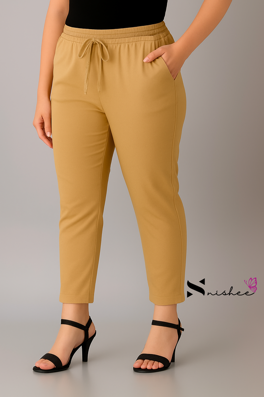 Gold/ Skin Straight Cut Kurti Pant