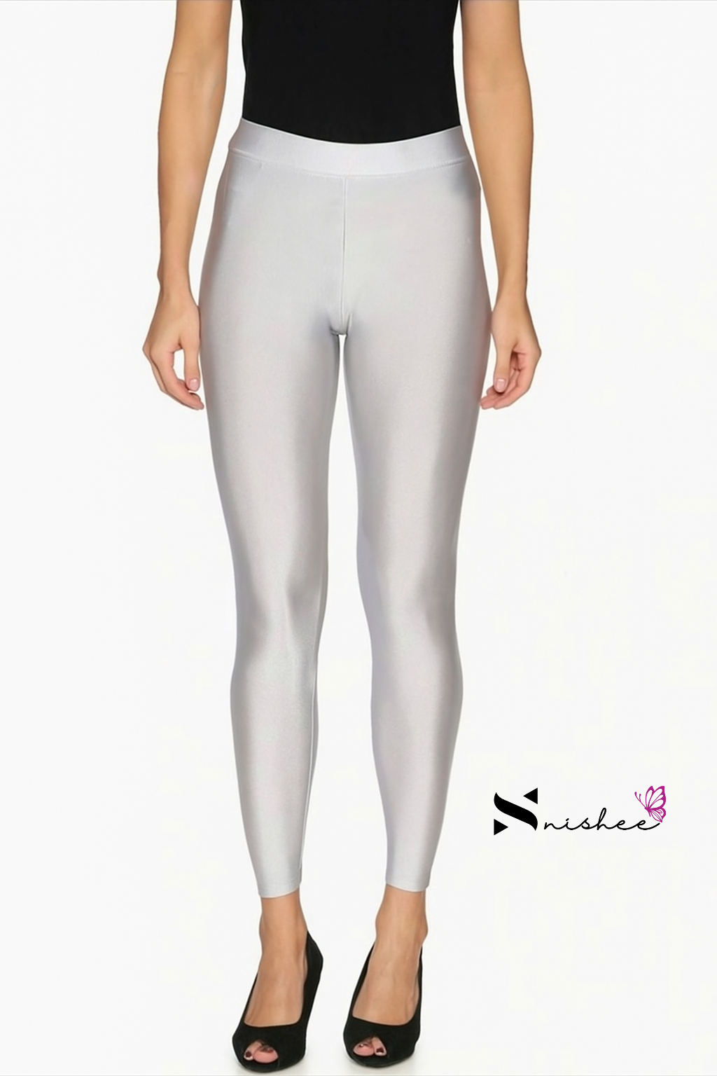 Silver Ankle Length Shimmer Pant