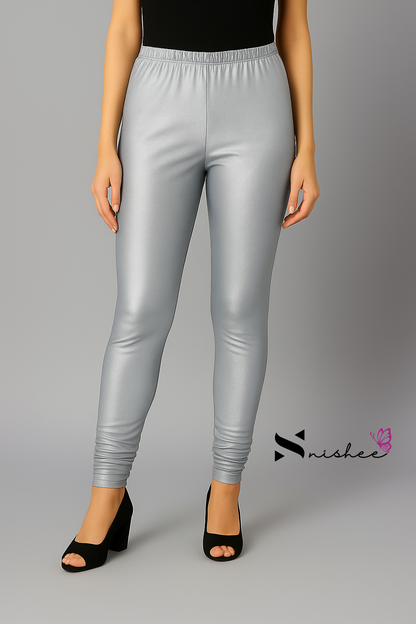 Silver Full Length Shimmer Pant