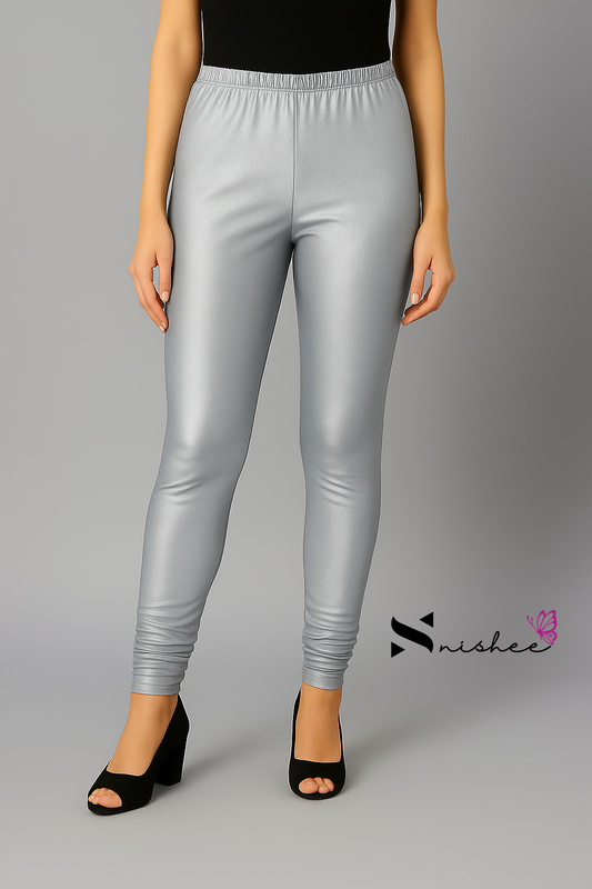 Silver Full Length Shimmer Pant