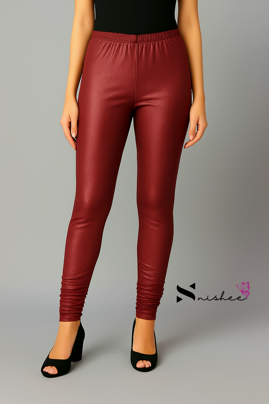 Maroon Full Length Shimmer Pant