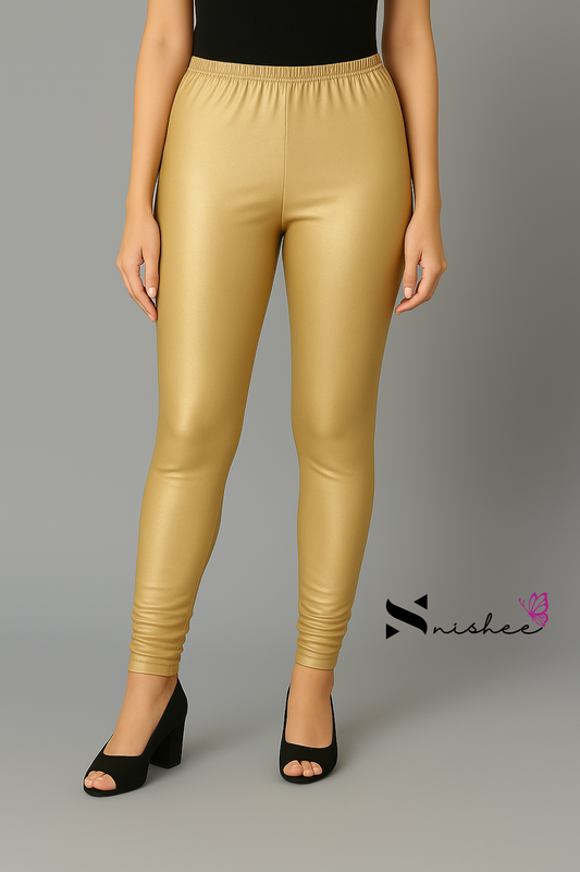 Gold Full Length Shimmer Pant