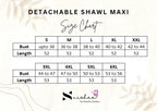 Shadow Leaf - Shawl Maxi with Saree Style Drape - Full Length